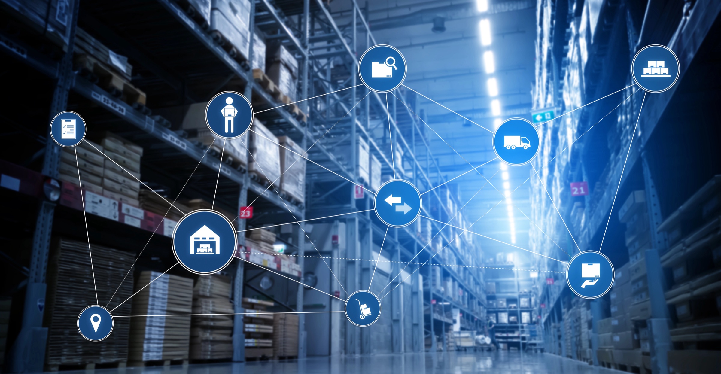 Omnichannel inventory case study image showing warehouse fulfillment, inventory nodes, order routing, store pickup, and retail supply-chain handoffs