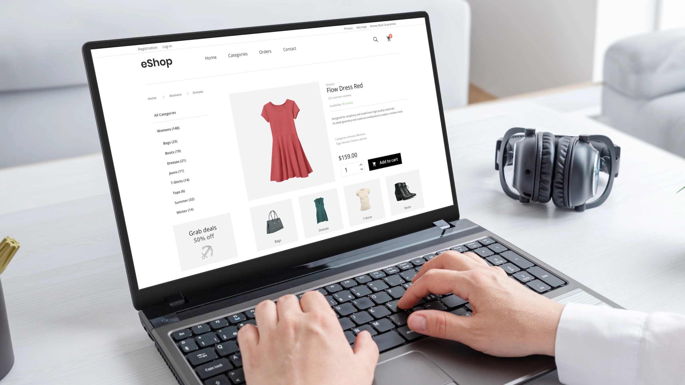Shopify product truth case study image showing an ecommerce product detail page, product information, cart action, and online shopper decision context
