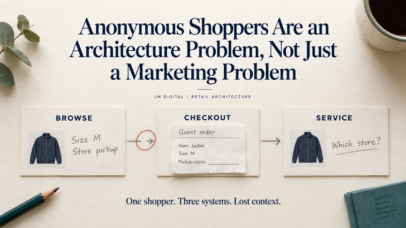 Anonymous shopper context breaks between browsing, guest checkout, and service: a selected pickup store disappears from the order
