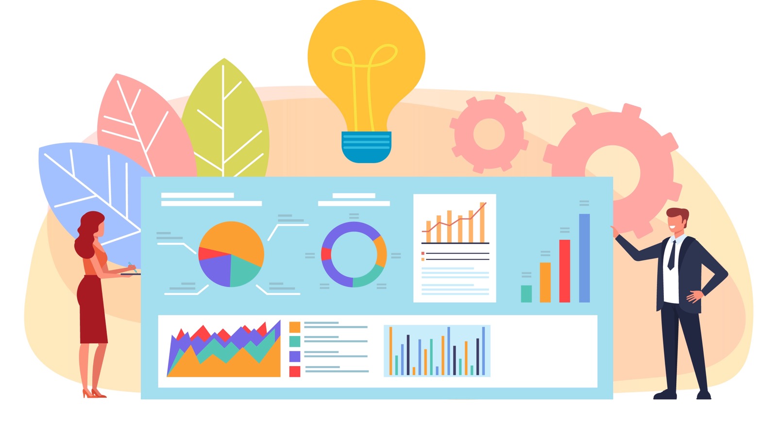 Retail platform evaluation dashboard with ecommerce analytics charts used to prepare for a vendor demo